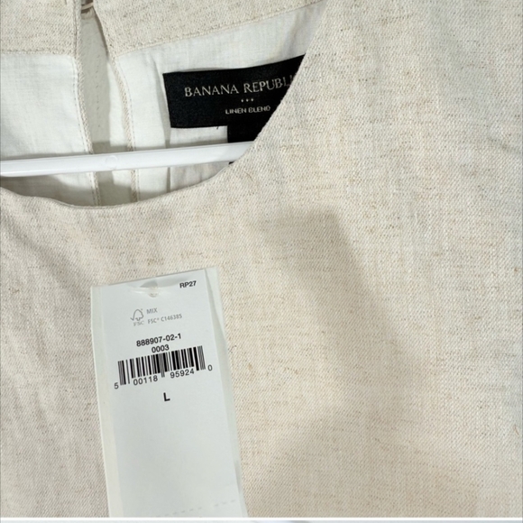 NWT Banana Republic Linen Blend Flax Sleeveless Cropped Shell Large New - Picture 5 of 5
